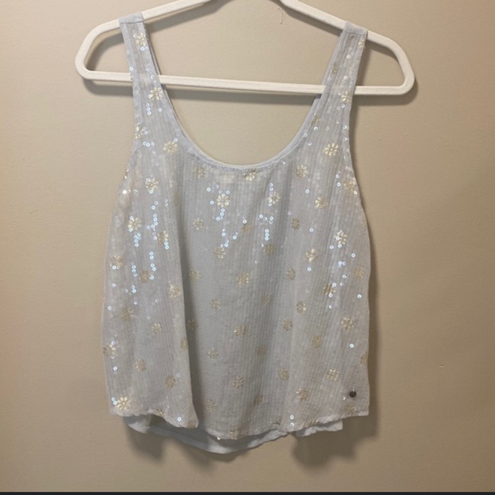 Y2K Abercrombie and fitch sheer and sequin top